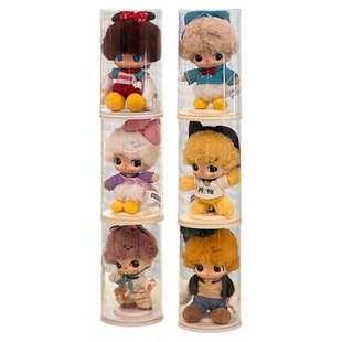 dimoo展示盒搪胶娃娃收纳盒迪士尼挂件labubu防尘罩放玩偶置物架