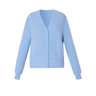 首降5折|歌莉娅仿水貂开衫女2025新款秋冬巨好看穿搭小个子上衣