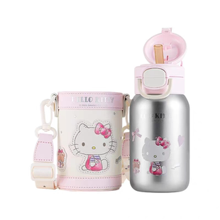 杯具熊保温杯女生高颜值hellokitty水杯可爱学生便携双饮杯吸管杯