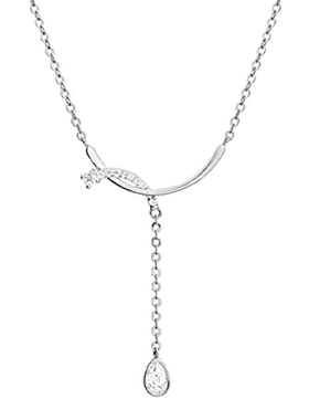 999纯银项链女水滴锁骨链