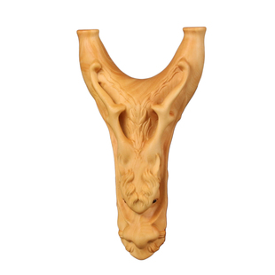 原创扁皮龙头弹弓小叶黄杨木雕刻血檀木原木树叉手把玩件工艺礼品