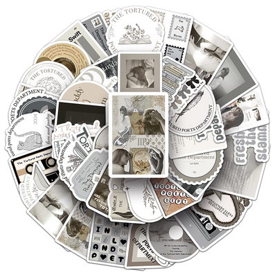 50张小尺寸泰勒TTPD专辑贴纸Taylor霉霉防水周边手机壳奶茶杯贴纸