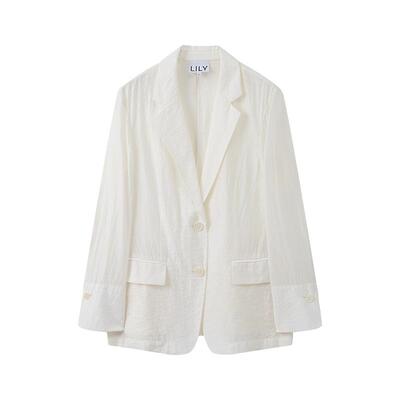 老钱西LILY2025新款女装莱赛尔混纺宽松休闲通勤薄款西装外套