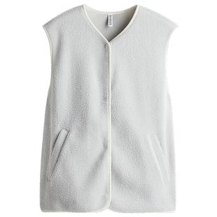 HM女装马甲冬季泰迪绒背心内搭保暖无袖外套1308702
