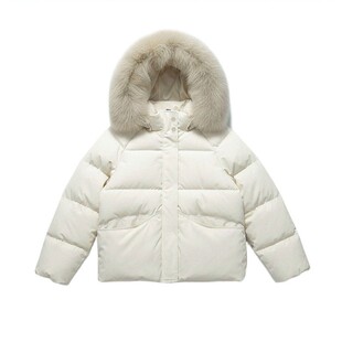 大码胖mm韩系穿搭连帽毛领外套女2026年新款羽绒棉服加厚保暖棉衣