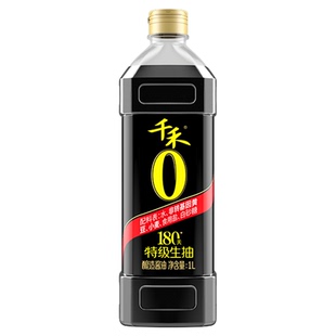 【芭芭农场】千禾180天特级生抽酱油1L头道原香零添加炒菜凉拌用