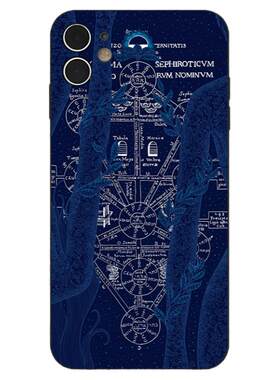 死海文书卡巴拉生命之树手机壳暗黑神秘复古塔罗星空适用iPhone17苹果16神秘学爱好者磨砂硅胶防摔磁吸保护套