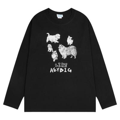 HEYBIG美式简约长袖t恤嘻哈男女