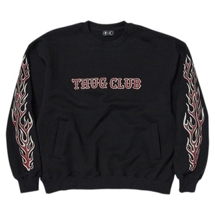 THUG CLUB 韩国先锋品牌 25FW 街头硬核火焰圆领卫衣