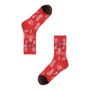 Knapfold腰果花袜子男女中筒纯棉个性街头滑板运动情侣百搭春秋