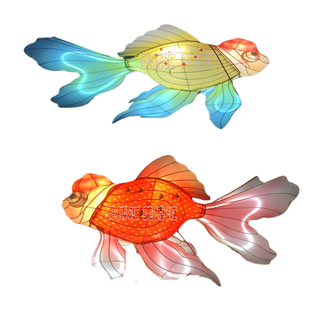 大型户外公园景区餐厅新款防水发光金鱼灯笼锦鲤鱼灯悬挂式吊灯