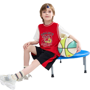 【特惠】马克华菲男童短袖套装春夏蓝球运动风童装t恤短裤2件套