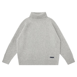 TreesBasic基础羊毛插肩高领毛衣纯色舒适保暖羊毛衣2025冬新款