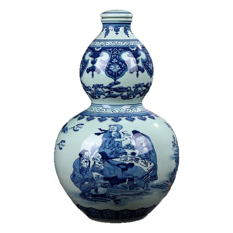 青花瓷空酒瓶景德镇手绘复古