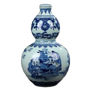 青花瓷空酒瓶景德镇手绘复古