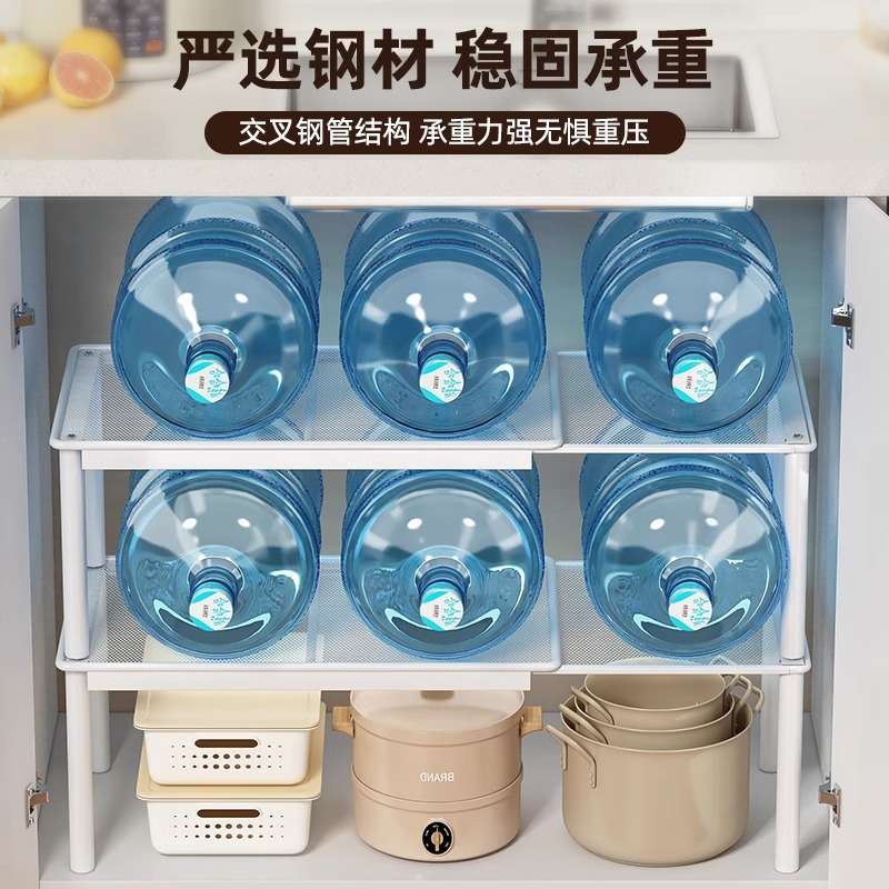 可伸缩衣柜收纳分层置物架橱柜利用拉衣服抽空间隔板柜内