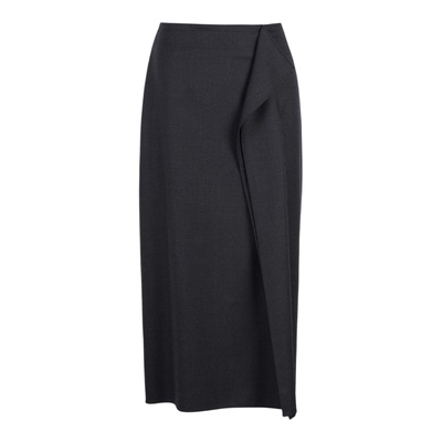 LYNEE【黑标 静奢】意大利进口nobility飘片羊毛半裙直筒半身裙