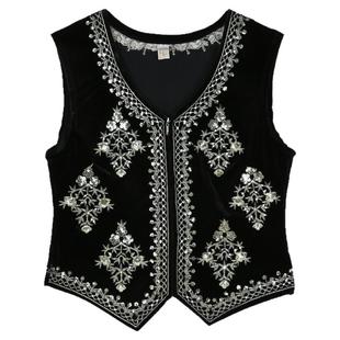 新疆舞蹈马甲女春季新款绣花民族风坎肩广场舞服维族舞蹈舞服马夹