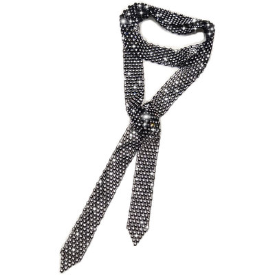 领带装饰设计感长款水晶镶钻项链