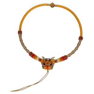 蛇宝宝金锁编绳婴儿百天脖圈挂绳手工编织项链绳周岁戴金项圈道具