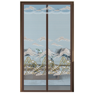 【顺丰】中式高档新款防蚊门帘家用夏季卧室纱门磁吸隔断帘免打孔