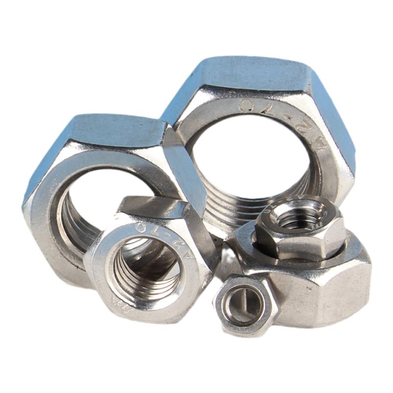 304不锈钢螺母螺帽螺丝帽外六角螺母帽M2M3M4M5M6M8M10M12M14M16