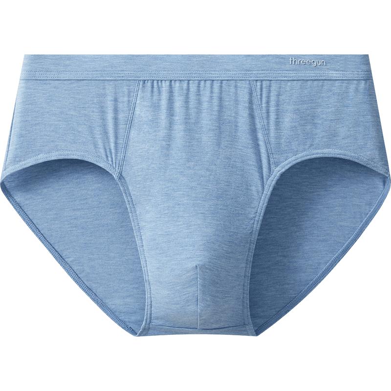 【冰立方】3条三枪花纱莫代尔凉感内裤男宽松透气大码7A抗菌裤衩