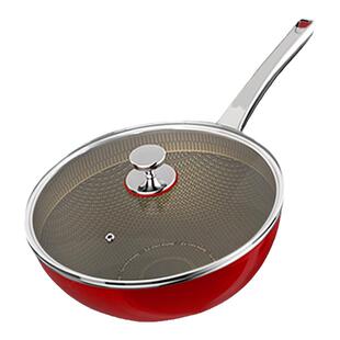 辣小娘不粘锅炒锅平底锅家用不锈钢燃气灶电磁炉炒菜锅专用0涂层