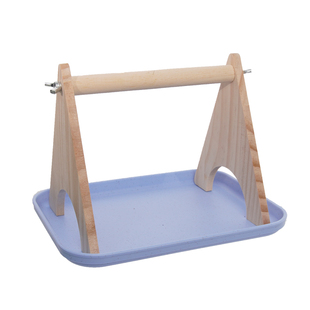 新虎皮牡丹实木鹦鹉站架脚链爬梯磨爪玄凤站棍互动平台花椒木鸟站