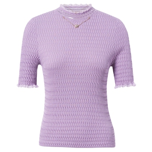 【桑蚕丝】La Koradior拉珂蒂新款木耳领气质蚕丝小衫女修身上衣