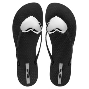 COOLCHAP嘭嘭爱心系列春季人字拖海边沙滩度假防滑夹脚拖鞋