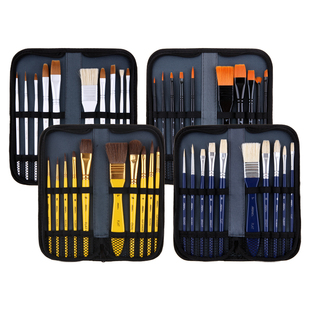 马利丙烯画笔水粉笔油画笔套装美术专用刷子扇形排笔初学者手绘墙绘色彩笔专业水彩颜料绘画画画全套黑骑士笔