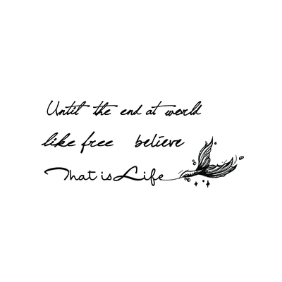 她画英文草本纹身贴持久防水8张