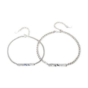 山盟海誓情侣手链一对纯银原创设计学生告白定情定制好物送男女友