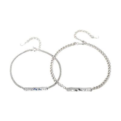 情侣手链纯银定制好物送男女友