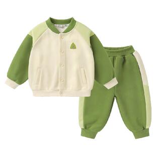 右欧男童套装春季新款2025童装儿童春装运动服女童外套裤子两件套