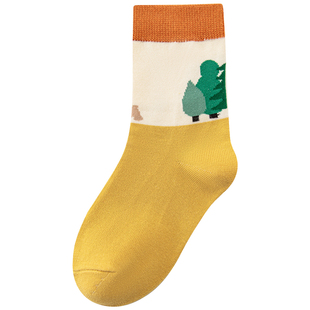 六指鼠男童袜子秋冬纯棉长筒袜中大童男孩秋季棉袜儿童中筒袜春秋