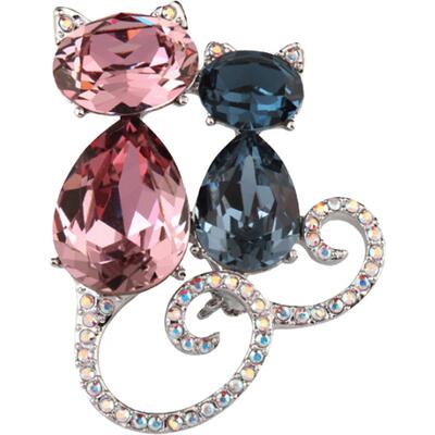 法国水晶猫咪配饰甜美风丝巾扣