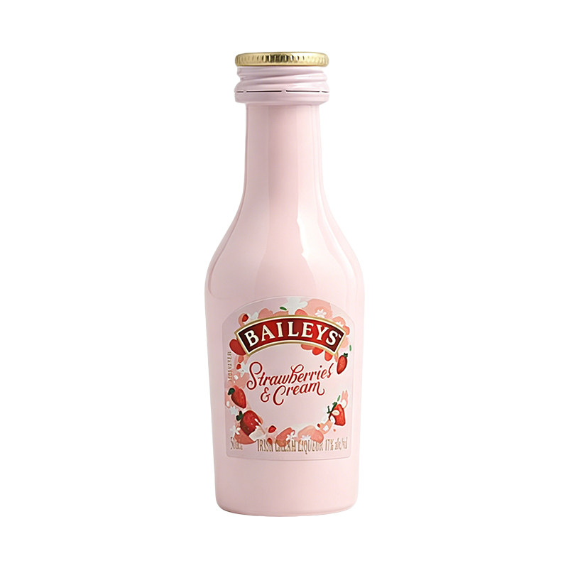 10瓶临期百利草莓奶油味甜酒50ml