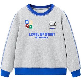 [5A抑菌]MINIPEACE太平鸟童装男童卫衣春季儿童洋气撞色字母上衣