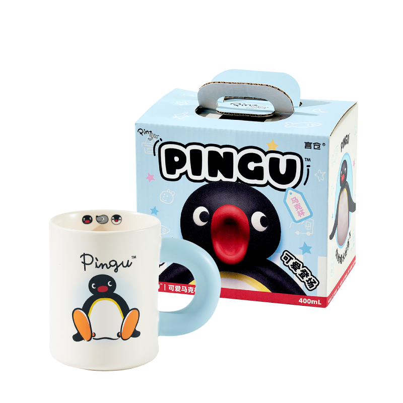 言仓pingu正版联名陶瓷马克杯