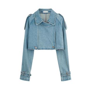 REVAN芮范设计师款做旧感水洗牛仔短外套RM70109317