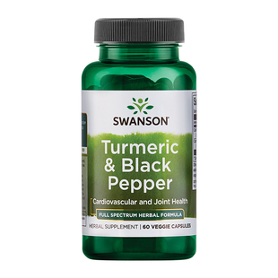 【自营】Swanson斯旺森复合姜黄素黑胡椒呵护关节肝脏胶囊600mg