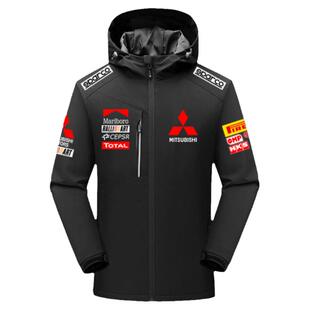 三菱汽车rallyart拉力艺evo车迷工装冲锋衣夹克男女带帽连帽外套