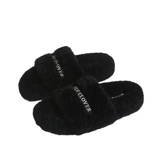 POLT真皮羊羔毛拖鞋女2025春秋新款皮毛一体保暖一字居家外穿防滑