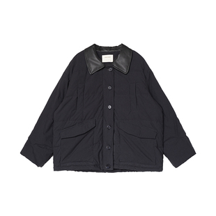 国标90白鹅绒轻盈纯棉皮质翻领设计显瘦休闲百搭羽绒服 安妮森林