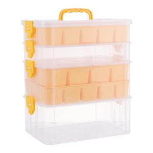 可叠加组合式塑料手提透明收纳箱