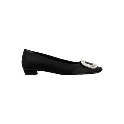 【24期免息】Roger Vivier/RV女鞋Belle Vivier饰扣织物芭蕾舞鞋