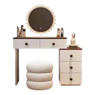 新款实木梳妆台现代卧室简约化妆桌小户型轻奢床尾收纳一体化妆台