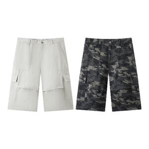 森马休闲裤男夏季纯棉工装风廓形七分短裤2026新款宽松高街阔腿裤